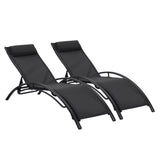 (Only for Pickup)Reclining Sun Lounger Set (Set of 2)