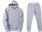 Mens 2 Piece Tracksuit Running Jogging Hoodie Pants Sets Loose Hooded Plus Velvet and Thick Sport Suit