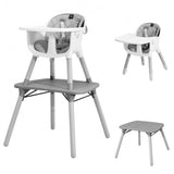 4 in 1 Baby Convertible Toddler Table Chair Set with PU Cushion