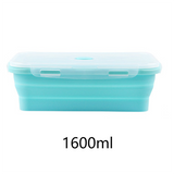 Foldable Silicone Lunch Box Microwaveable Bento Box Fruit Preservation Box Picnic Portable Lunch Box