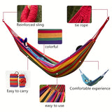 Outdoor Garden Camping Hammock With Tree Straps For Hanging; Durable Hammock Holds Up To 450lbs; Portable Hammock With Travel Bag Perfect For Outdoor/Indoor Patio Backyard Camping (102.36x31.5inch)