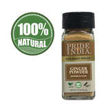 Pride of India – Ginger Fine Ground – Gourmet Spice – Blends Well – Good for Cooking/Baking/Tea & More – No Additives – Fresh Root Powder – Easy to Use – 2.2 oz. Small Dual Sifter Bottle