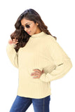 Basic Bae Full Size Ribbed Exposed Seam Mock Neck Knit Top