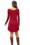 Round Neck Long Sleeve Mini Dress