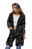 Double Take Full Size Hooded Teddy Bear Jacket with Thumbholes