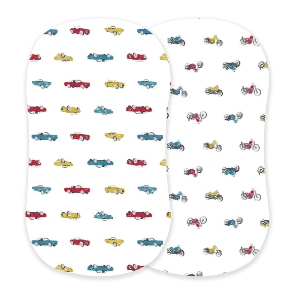 Vintage Muscle Cars and Vintage Motorcycles Bamboo Changing Pad Cover/