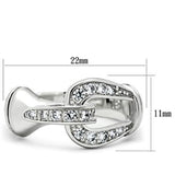 SS050 - Silver 925 Sterling Silver Ring with AAA Grade CZ  in Clear